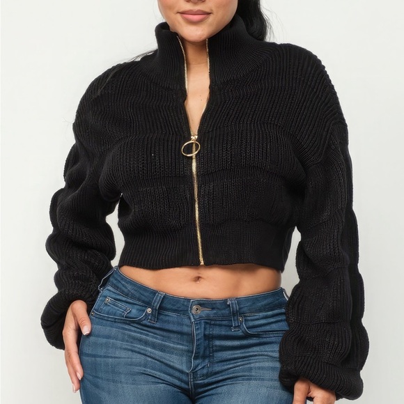 Michelin Sweater Top W/ Front Zipper - Picture 1 of 6